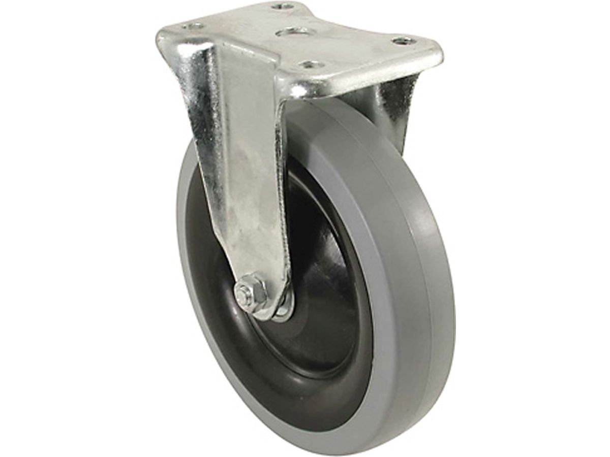 400 Series 5-Inch Rigid Plate TPR Caster, 300-lb Load Capacity