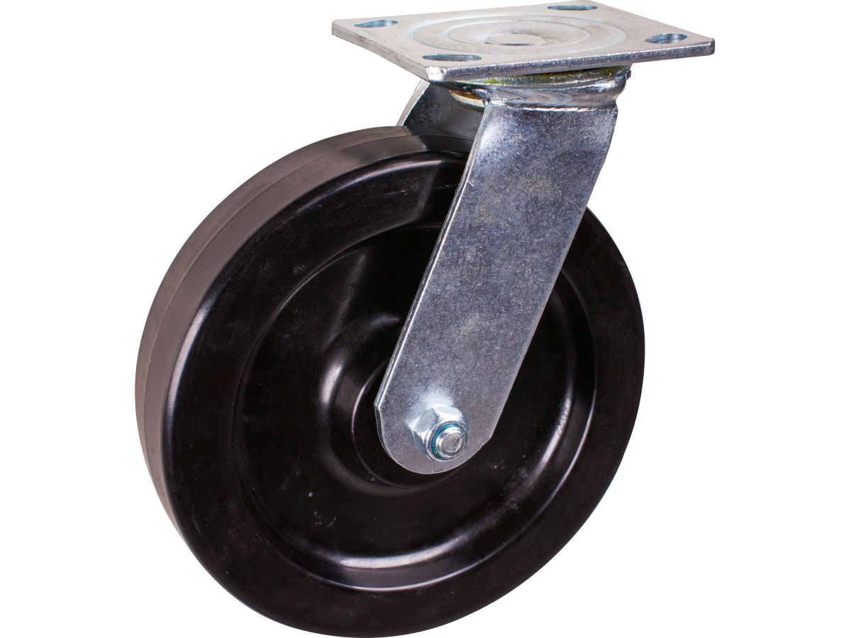 8-Inch Phenolic Wheel Black Swivel Plate