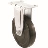 5-Inch Rubber Rigid Plate Caster, 200-lb Load Capacity