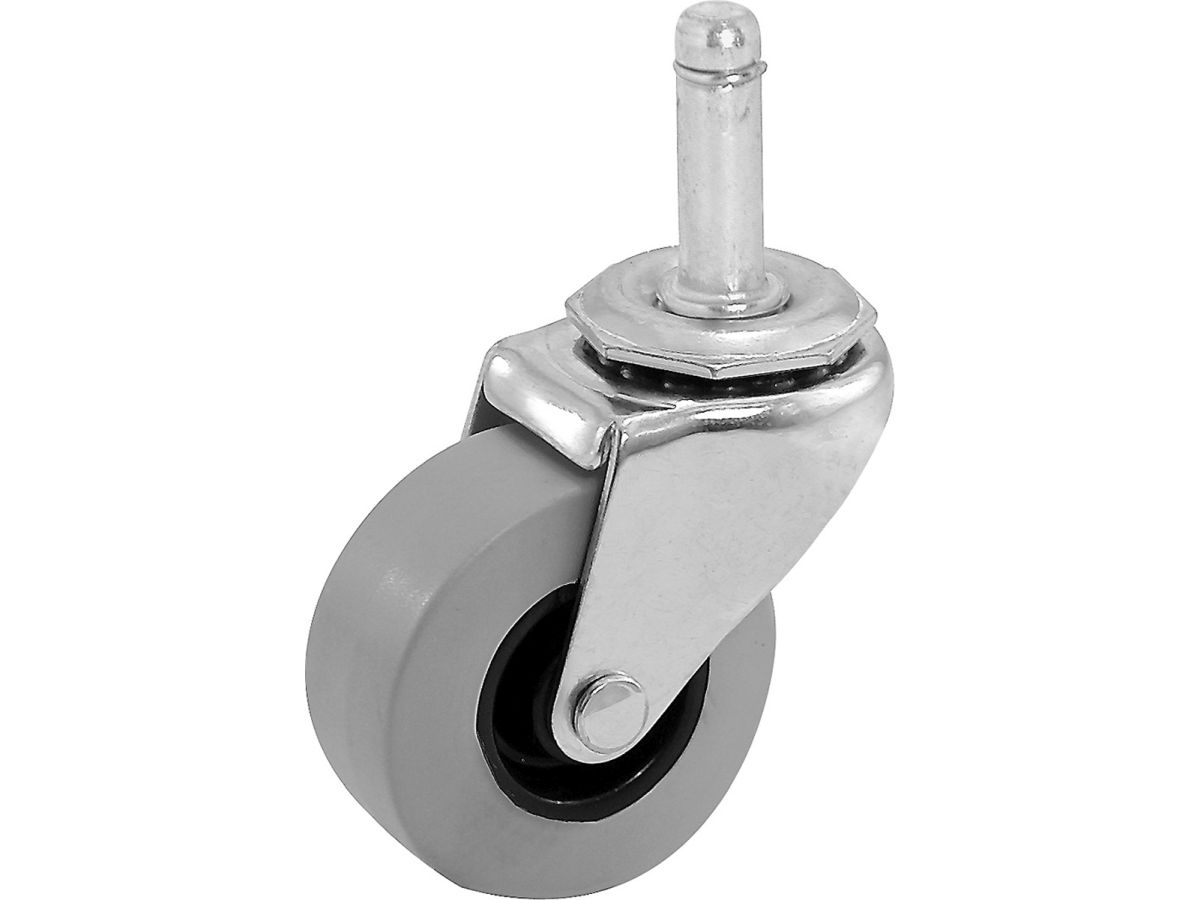 2-Inch Swivel Stem TPR Caster, 7/16-Inch Stem Diameter, 125-lb Load Capacity