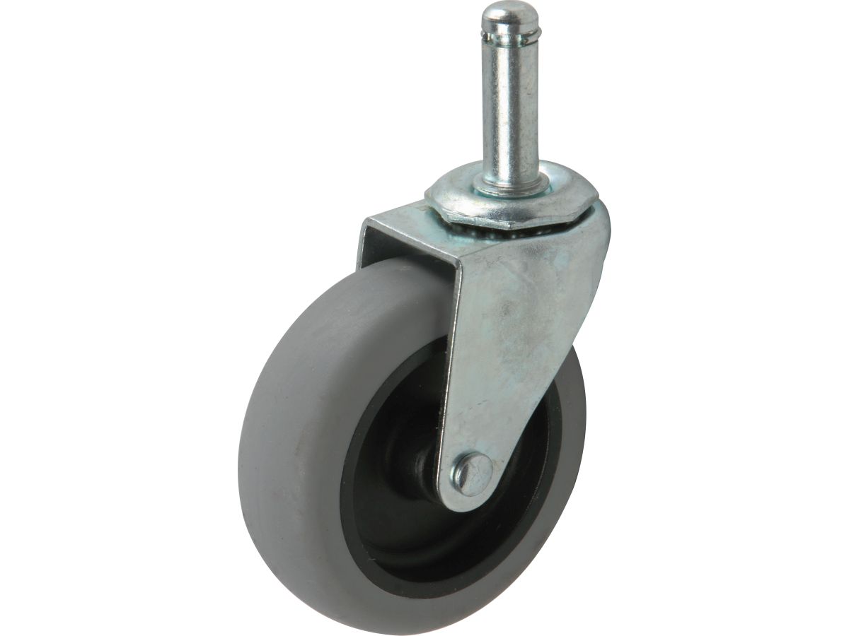 3-Inch Swivel Stem TPR Caster, 7/16-Inch Stem Diameter, 175-lb Load Capacity