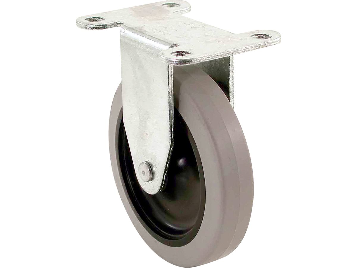 5-Inch Rigd Plate TPR Caster, 300-lb Load Capacity