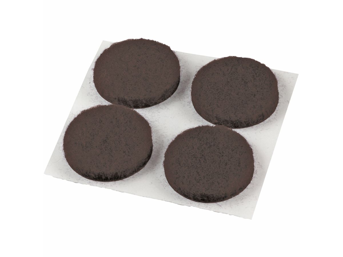 1-Inch Self-Adhesive Felt Furniture Pads, 4-Pack, Brown