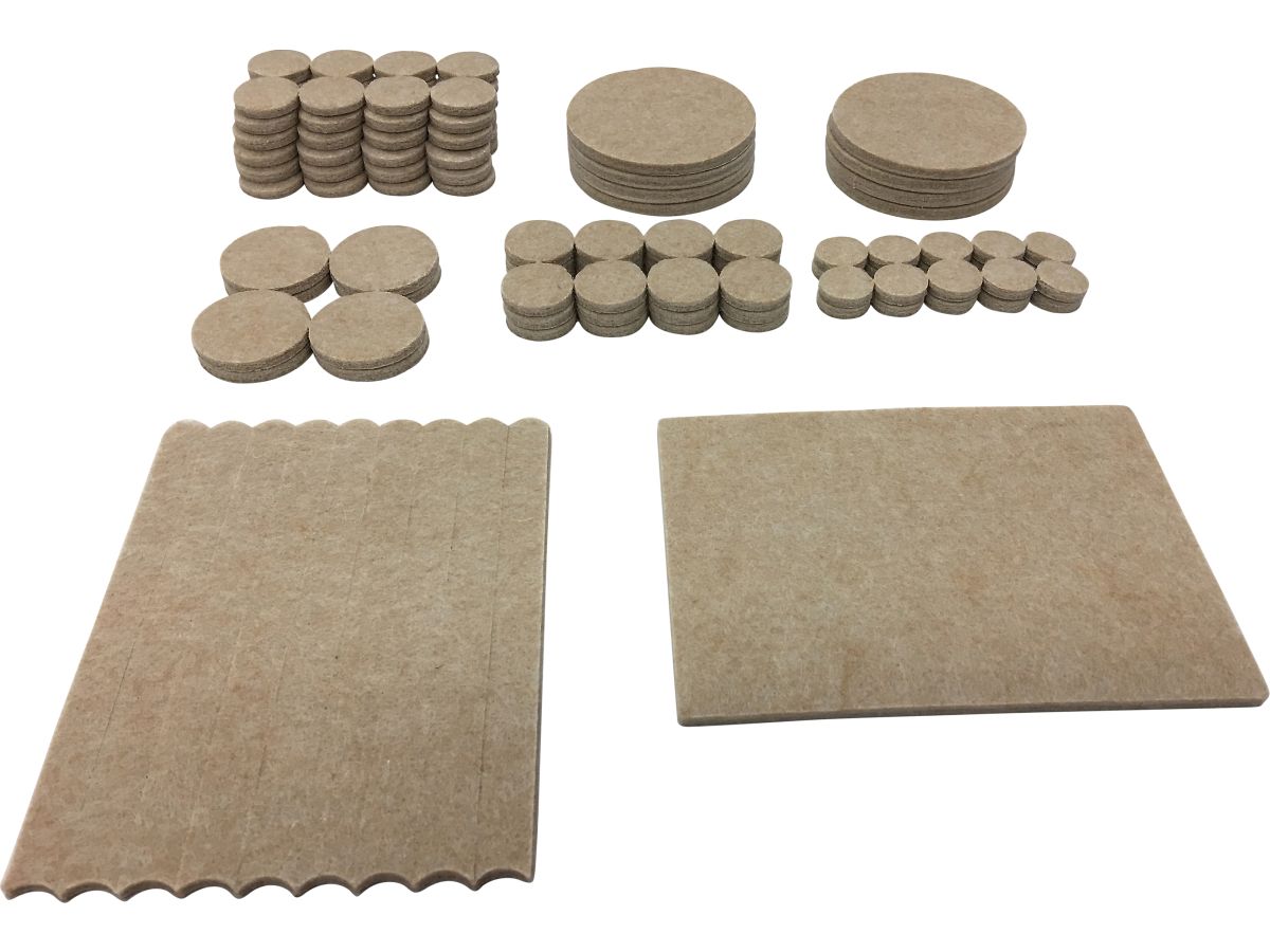 Self-Adhesive Felt Furniture Pads, Assorted Sizes, 118-Pieces