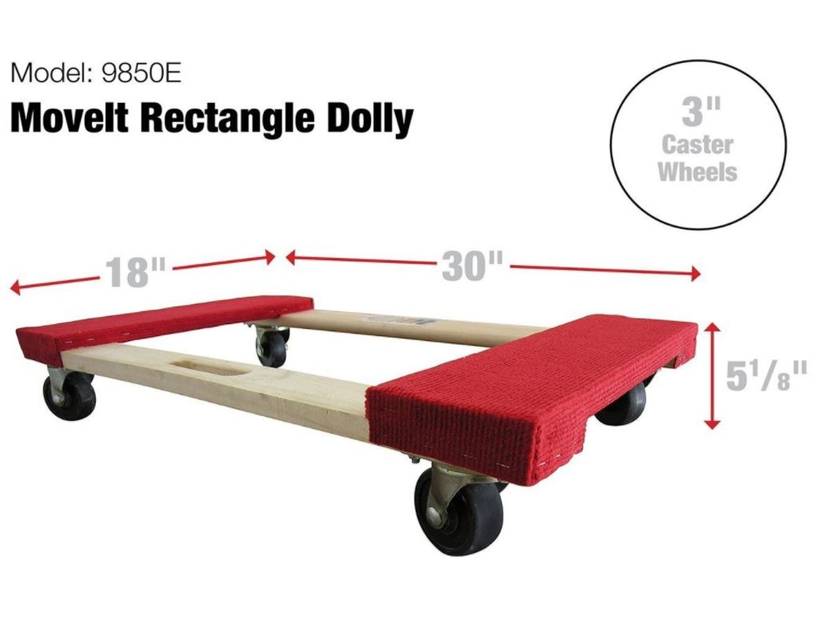 Carpeted Solid Wood Moving Dolly
