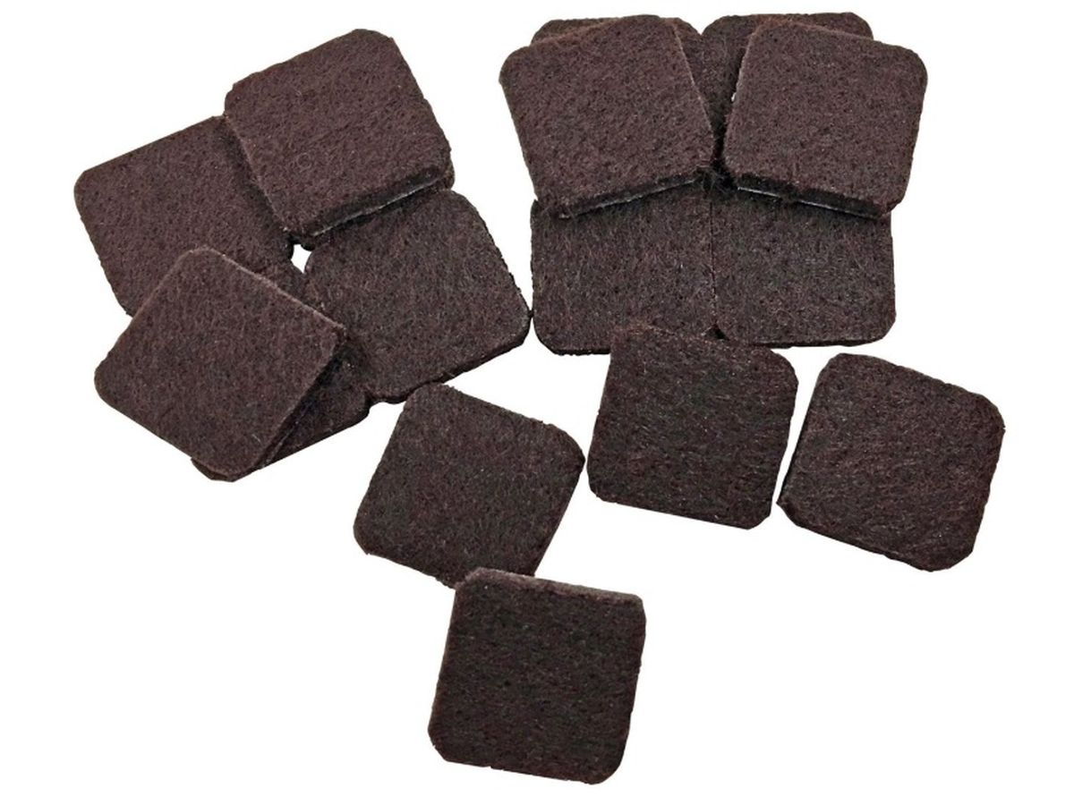 1-Inch Heavy Duty Self-Adhesive Square Felt Furniture Pads, 16-Pack, Brown