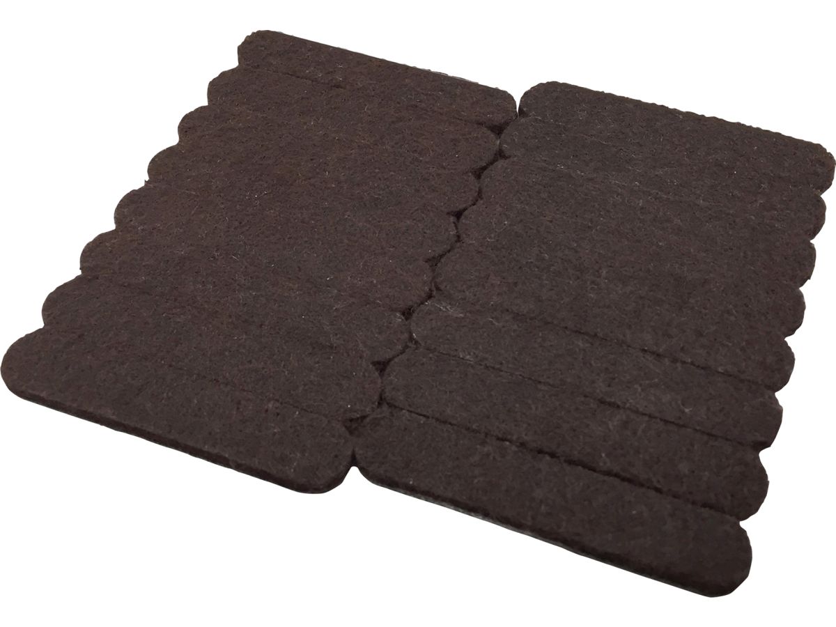 1/2-Inch x 2-5/8-Inch Heavy Duty Self-Adhesive Felt Furniture Strips, 16-Pack, Brown