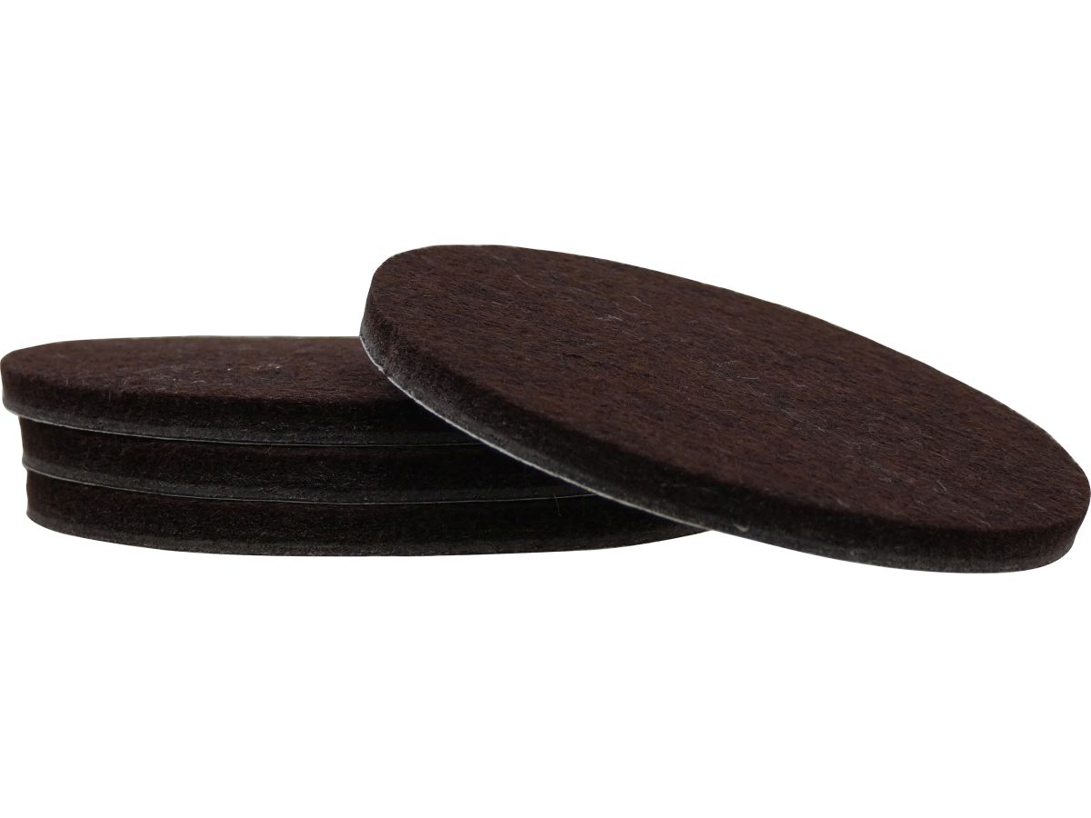 3-Inch Heavy Duty Self-Adhesive Felt Furniture Pads, 4-Pack, Brown