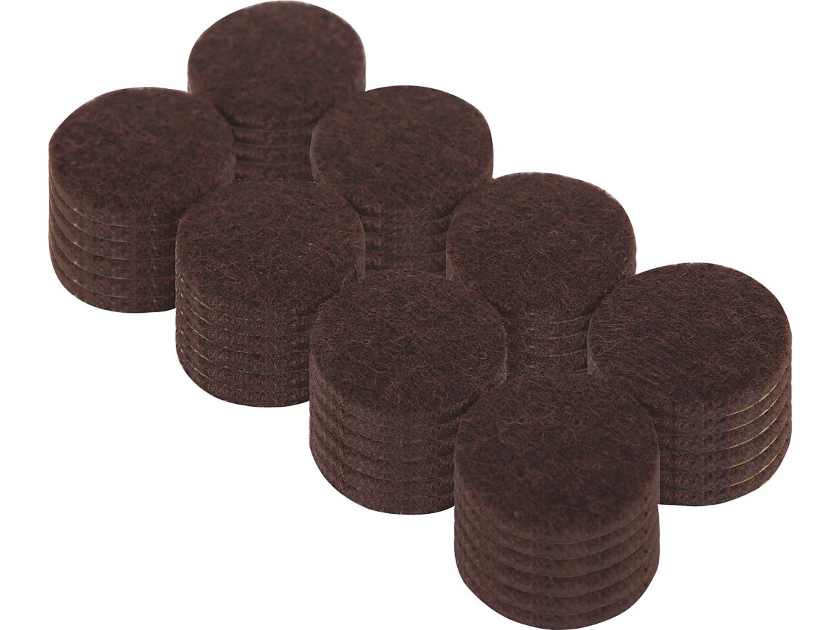 1-Inch Heavy Duty Self-Adhesive Felt Furniture Pads, 48-Count, Brown