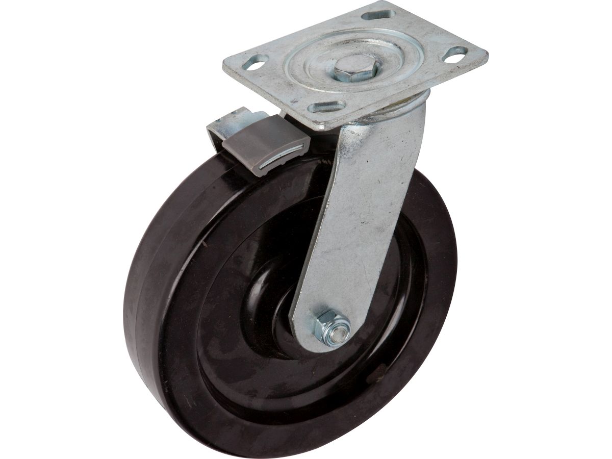 8 inch Caster Phenolic Swivel with Brake Plate Mount