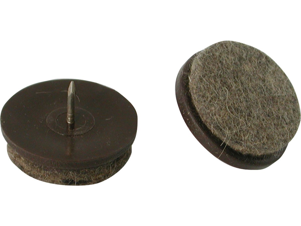 7/8-Inch Nail On Felt Pads, Round Brown