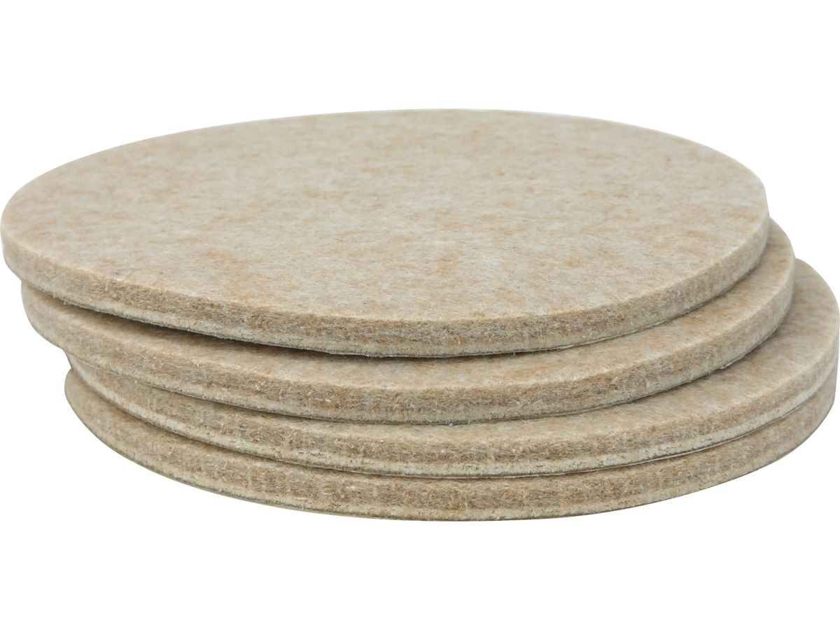 4-Inch Heavy Duty Self-Adhesive Felt Furniture Pads, 4-Pack, Beige
