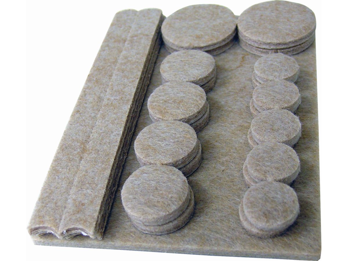 Heavy Duty Self-Adhesive Felt Furniture Pads, Assorted Sizes, 27-Count