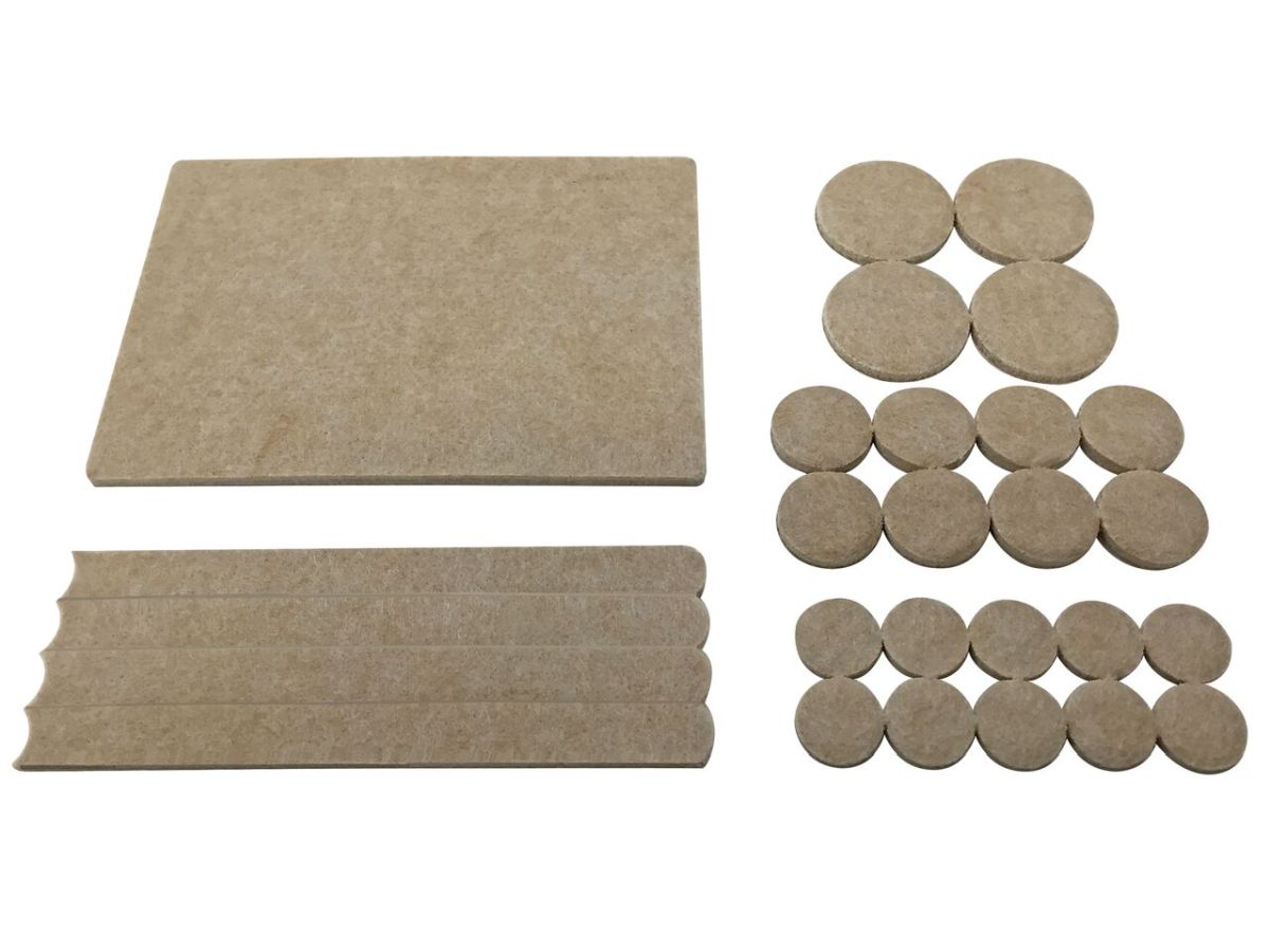 Heavy Duty Self-Adhesive Felt Furniture Pads, Assorted Sizes, 27-Count