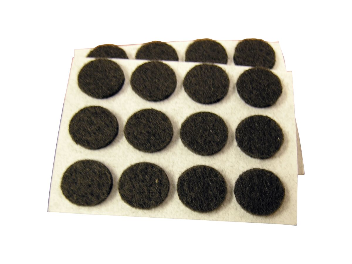 1/2-Inch Self-Adhesive Felt Furniture Pads, 24-Pack, Brown
