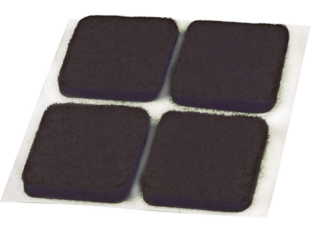 3/4-Inch Self-Adhesive Square Felt Furniture Pads, 12-Pack, Brown