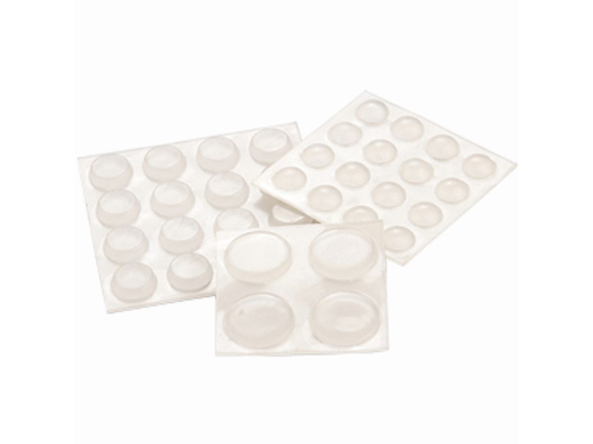 Assorted Sizes SurfaceGard Clear Adhesive Bumper Pads, 36-Count