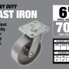 6 pouces Cast Iron Swivel Caster, 900-lb Capacité de charge