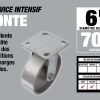 6 Inch Cast Iron Rigid Caster, 900-lb Load Capacity