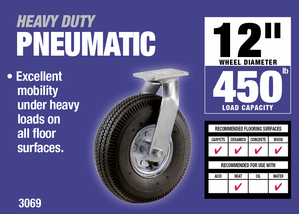 12-Inch Pneumatic Swivel Caster