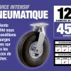 12-Inch Pneumatic Swivel Caster