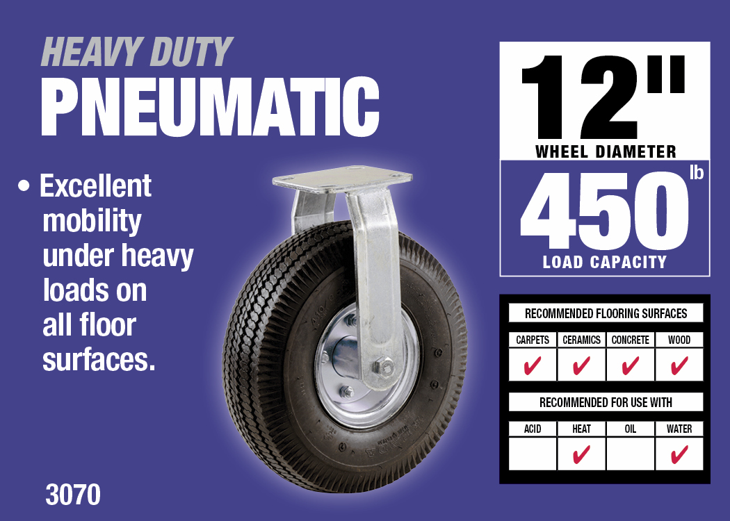 12-Inch Pneumatic Rigid Caster