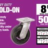 1400-Series 8-Inch Mold-On Rubber Swivel Plate Caster, 500-lb Capacity Load