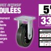 5 pouces en caoutchouc souple Rigid Caster, 330 lb Capacité de charge