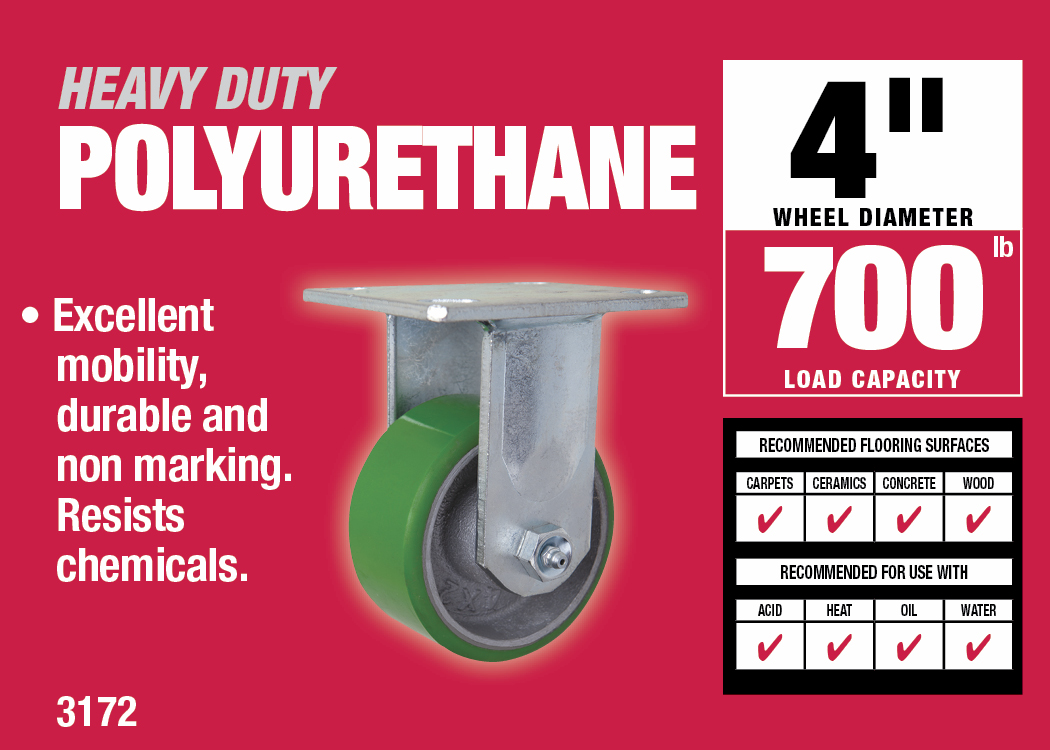 4-Inch Caster Swivel Mold On Polyurethane Plate Mount