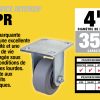 Roue en caoutchouc de 4 pouces sur le moyeu de polypropylène Rigid Caster, capacité de charge de 300 lb