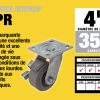 Roue en caoutchouc de 4 pouces sur polypropylène Hub Swivel w/Brake Caster, capacité de charge de 300 lb