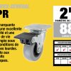 2 pouces Medium Duty Plate Caster avec frein, 88 lb Capacité de charge