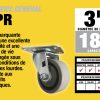 3 pouces Thermoplastique Swivel Caster, 180 lb Capacité de charge