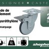 2 pouces Soucoupe Designer Casters, Aluminium Petite w / Brake