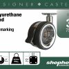 3 pouces Hub-Free Designer Casters, Twin Wheel Vacant w / Frein