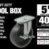 400 Série 5 pouces Boîte à outils pivotant plaque Caster avec frein latéral, 400 lb capacité de charge