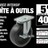 400 Série 5 pouces Boîte à outils pivotant plaque Caster avec frein latéral, 400 lb capacité de charge