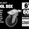 400 Series 6-Inch Tool Box Swivel Plate Caster with Brake, 600-lb Load Capacity