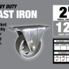 2 pouces rigid plate Cast Iron Caster, 125-lb Capacité de charge
