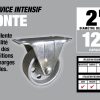 2 pouces rigid plate Cast Iron Caster, 125-lb Capacité de charge