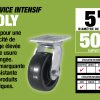 5 pouces Polypropylène Roue Swivel Plaque Caster, capacité de charge de 500 lb