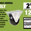 2 pouces rigid plate Polypropylène Caster, 125 lb Capacité de charge