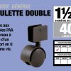 1-5/8-Inch Office Chair U-Bracket Caster, Twin Wheel, 2-Pack