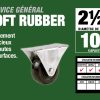 2-1/2-inch Rubber Rigid Plate Caster, 100-lb Capacité de charge