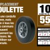 Roue de remplacement de camion à main de 10 pouces, caoutchouc solide, bande de roulement de nervure de 2-1/2-pouces, essieu de compensation de chariot de 5/8 pouces