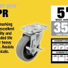 5-Inch Thermoplastic Swivel Caster with Brake, 350-lb Load Capacity