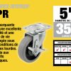 5-Inch Thermoplastic Swivel Caster with Brake, 350-lb Load Capacity