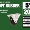 5-Inch Rubber Rigid Plate Caster, 200-lb Load Capacity