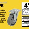 4-Inch Thermoplastic Swivel Caster, 250-lb Load Capacity