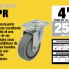4-Inch Thermoplastic Swivel Caster, 250-lb Load Capacity
